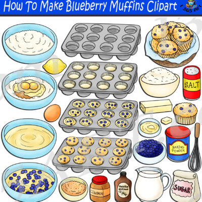 How To Make Blueberry Muffins Clipart