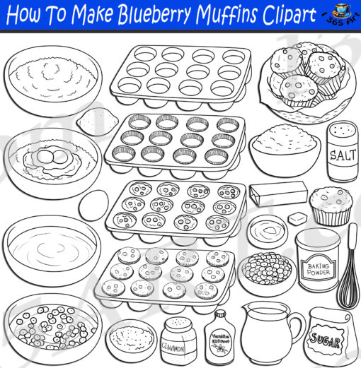 How To Make Blueberry Muffins Clipart Download - Image 2