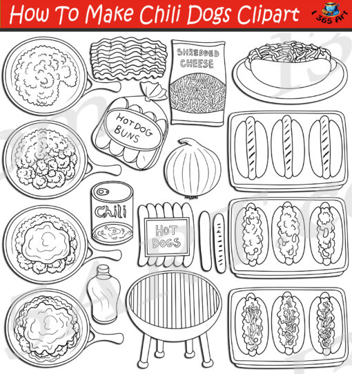 How To Make Chili Dogs Clipart