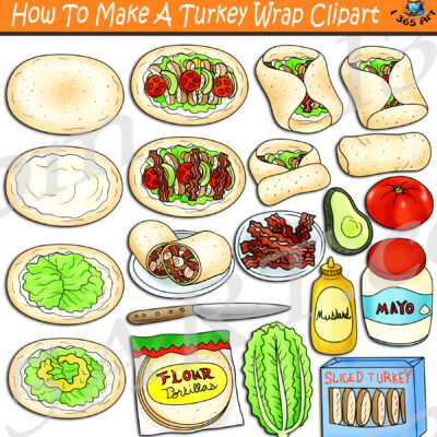How To Make A Turkey Wrap Clipart