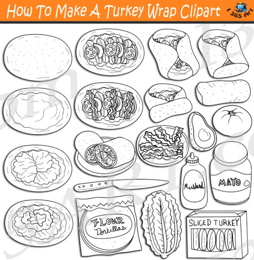 How To Make A Turkey Wrap Clipart Download - Image 2