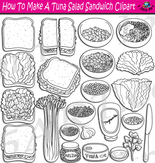 How To Make A Tuna Salad Sandwich Clipart