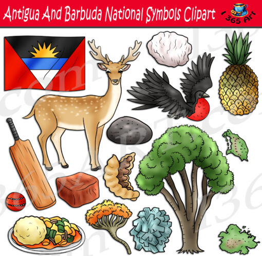 Antigua and Barbuda National Symbols Clipart