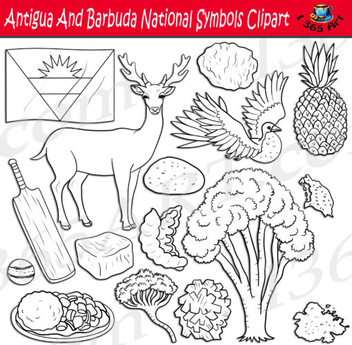 Antigua and Barbuda National Symbols Clipart