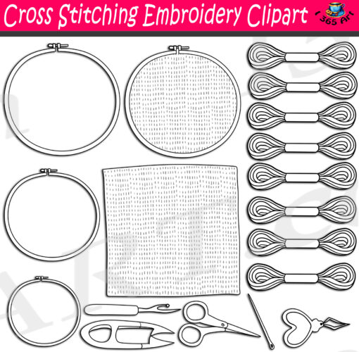 Embroidery & Cross Stitching Clipart