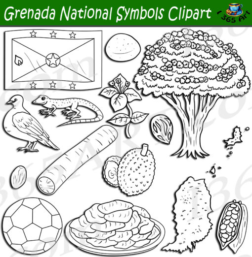 Grenada National Symbols Clipart
