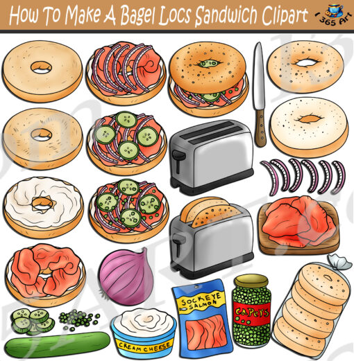 How To Make A Bagel Lox Sandwich Clipart