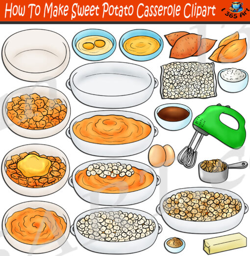 How To Make Sweet Potato Casserole Clipart