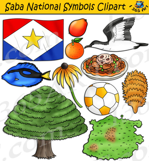 Saba National Symbols Clipart