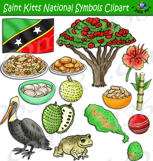 Saint Kitts National Symbols Clipart