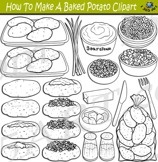 How To Make A Baked Potato Clipart Download - Image 2