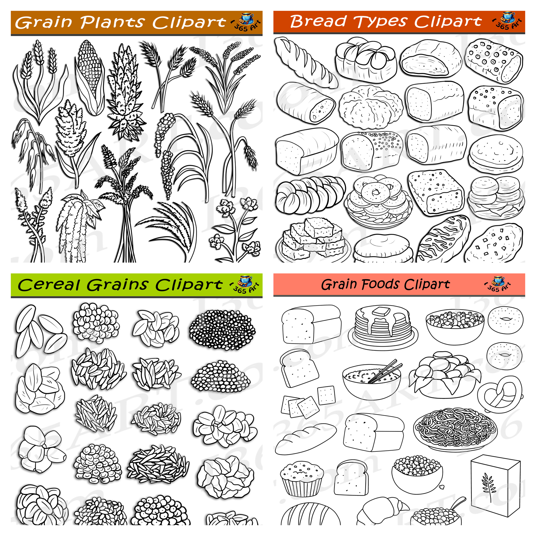 Grains Breads Cereals Clipart