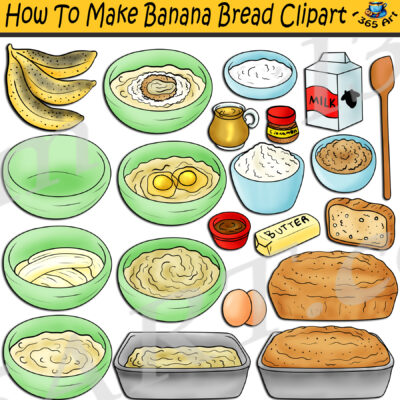 How To Make Banana Bread Clipart
