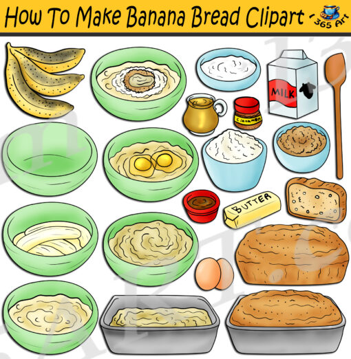 How To Make Banana Bread Clipart