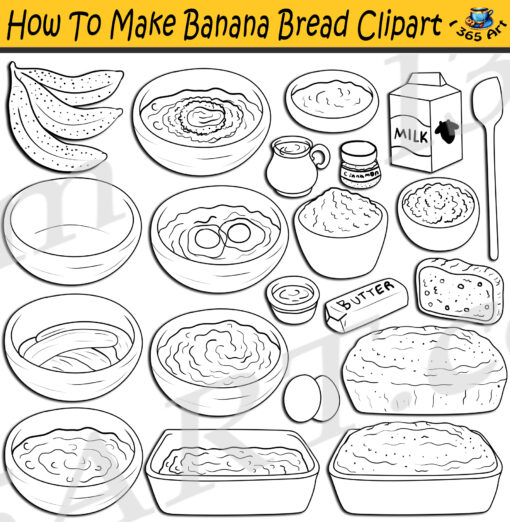How To Make Banana Bread Clipart Download - Image 2