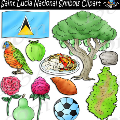 Saint Lucia National Symbols Clipart