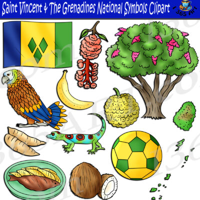 Saint Vincent & The Grenadines National Symbols Clipart