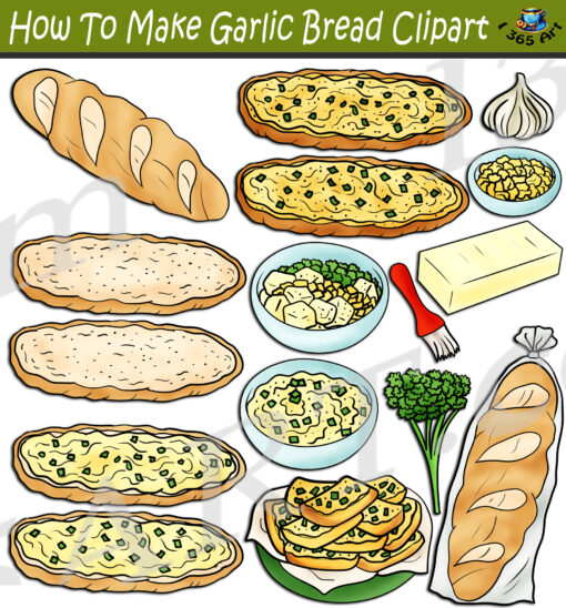 How To Make Garlic Bread Clipart