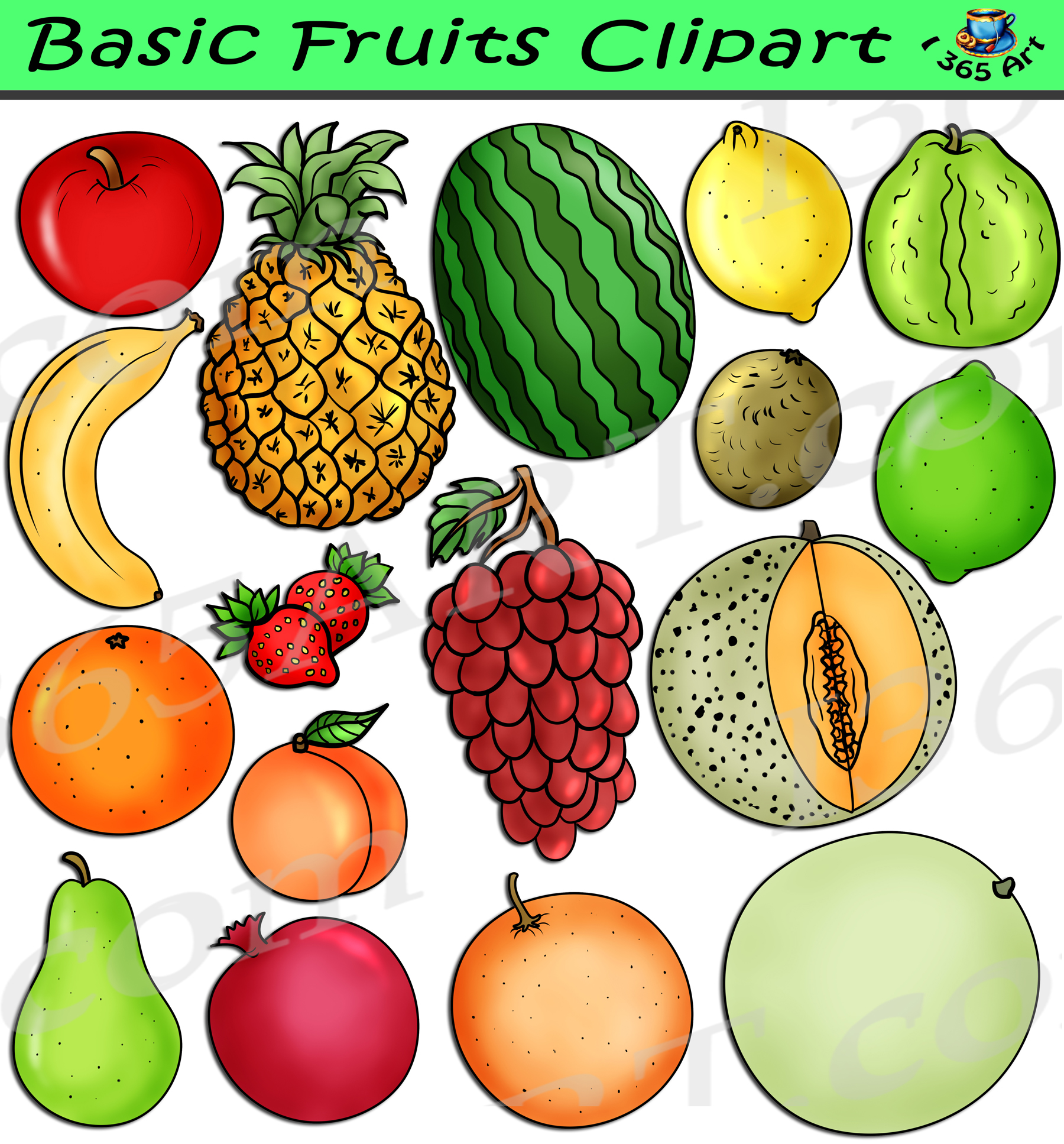 Basic Fruits Clipart