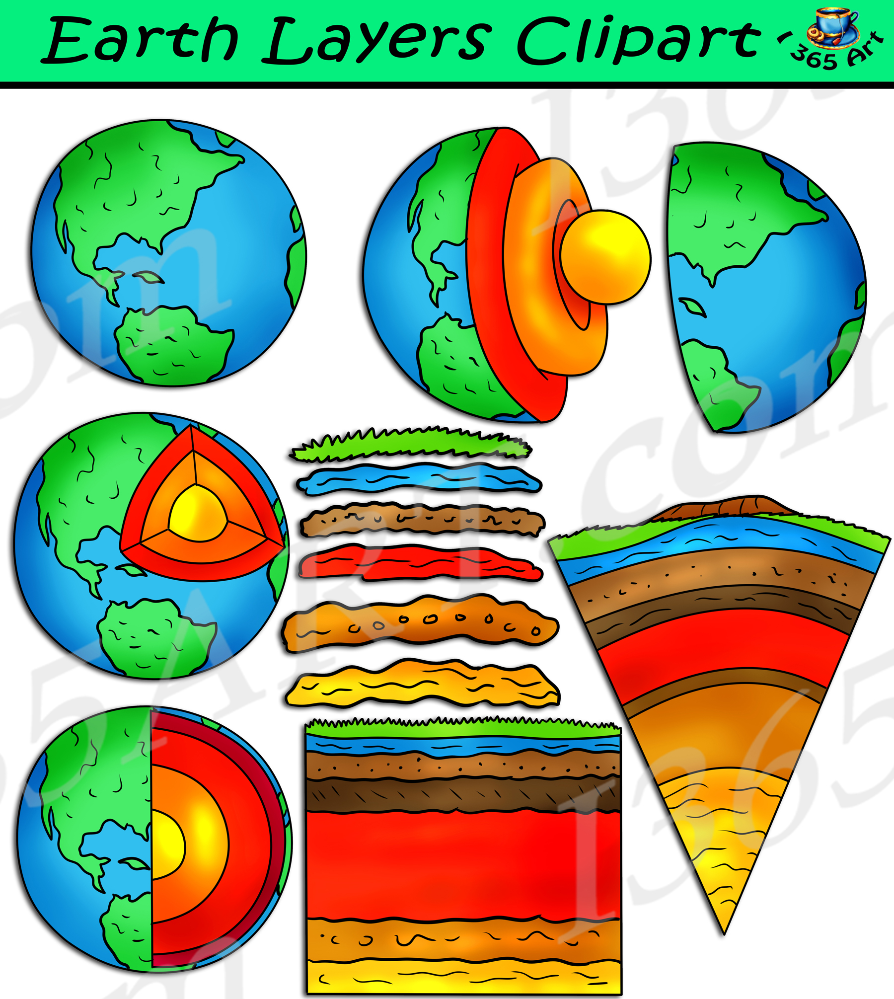 Earth's Layers Clipart