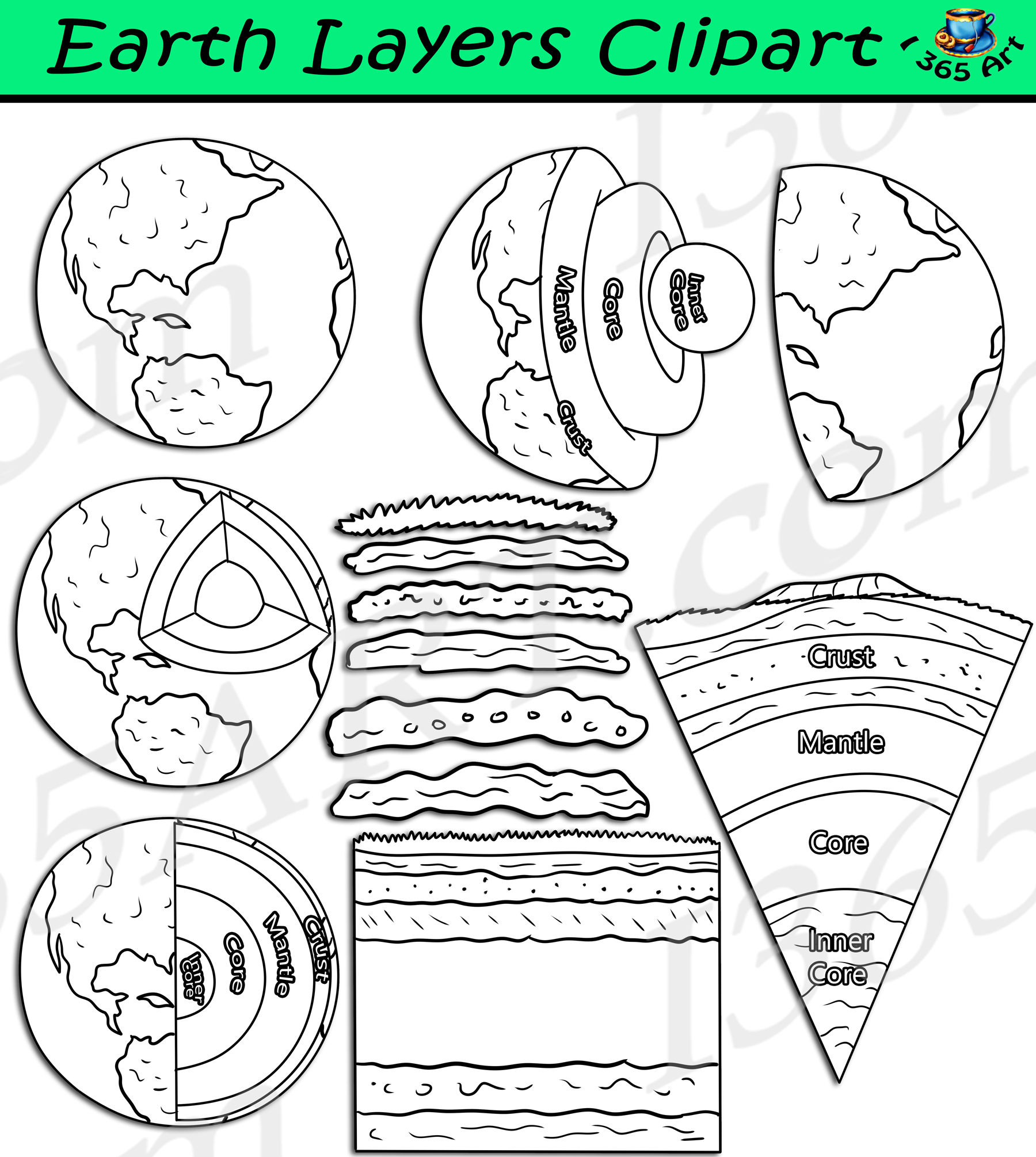 Earth's Layers Clipart