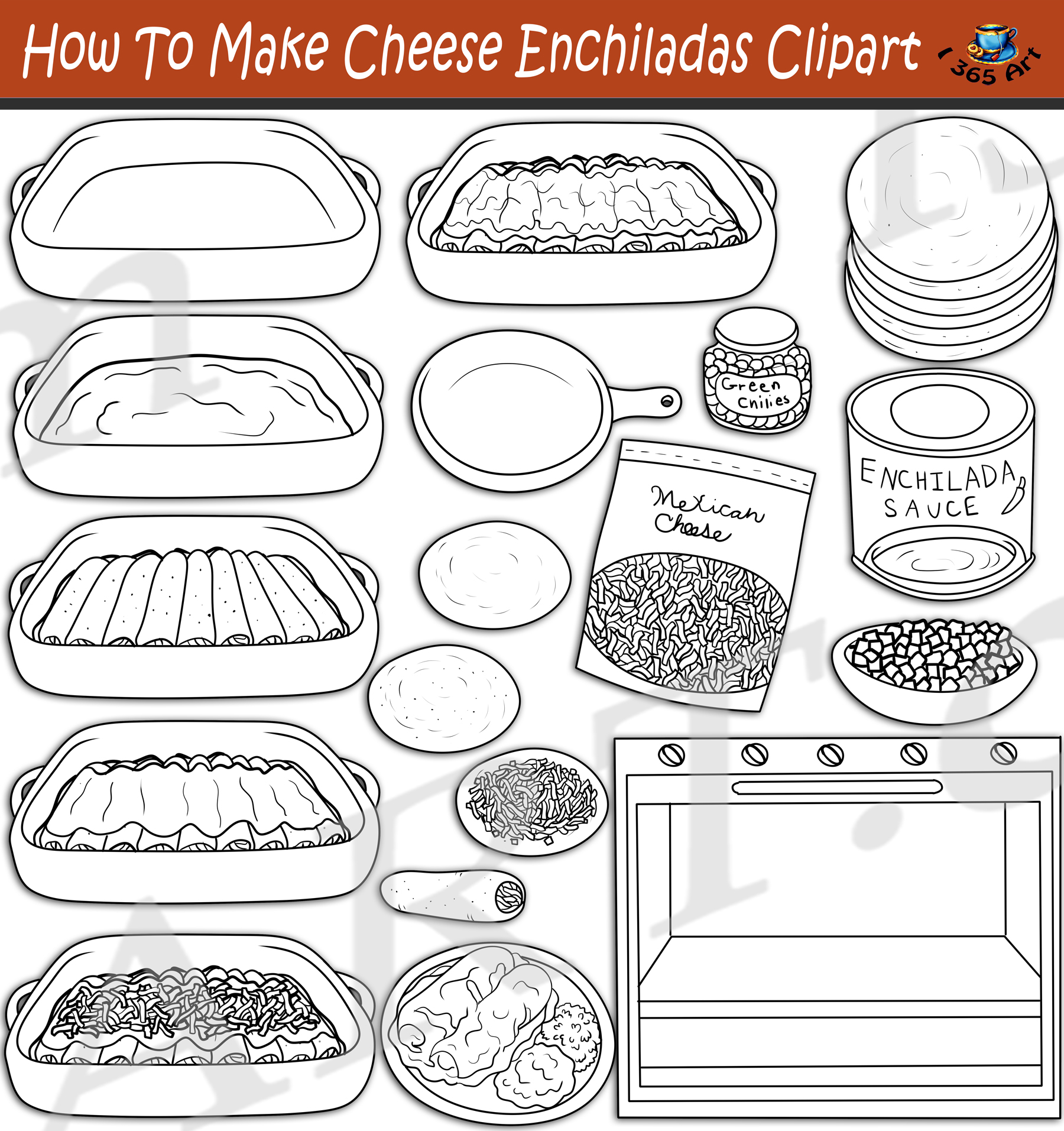 How To Make Cheese Enchiladas Clipart