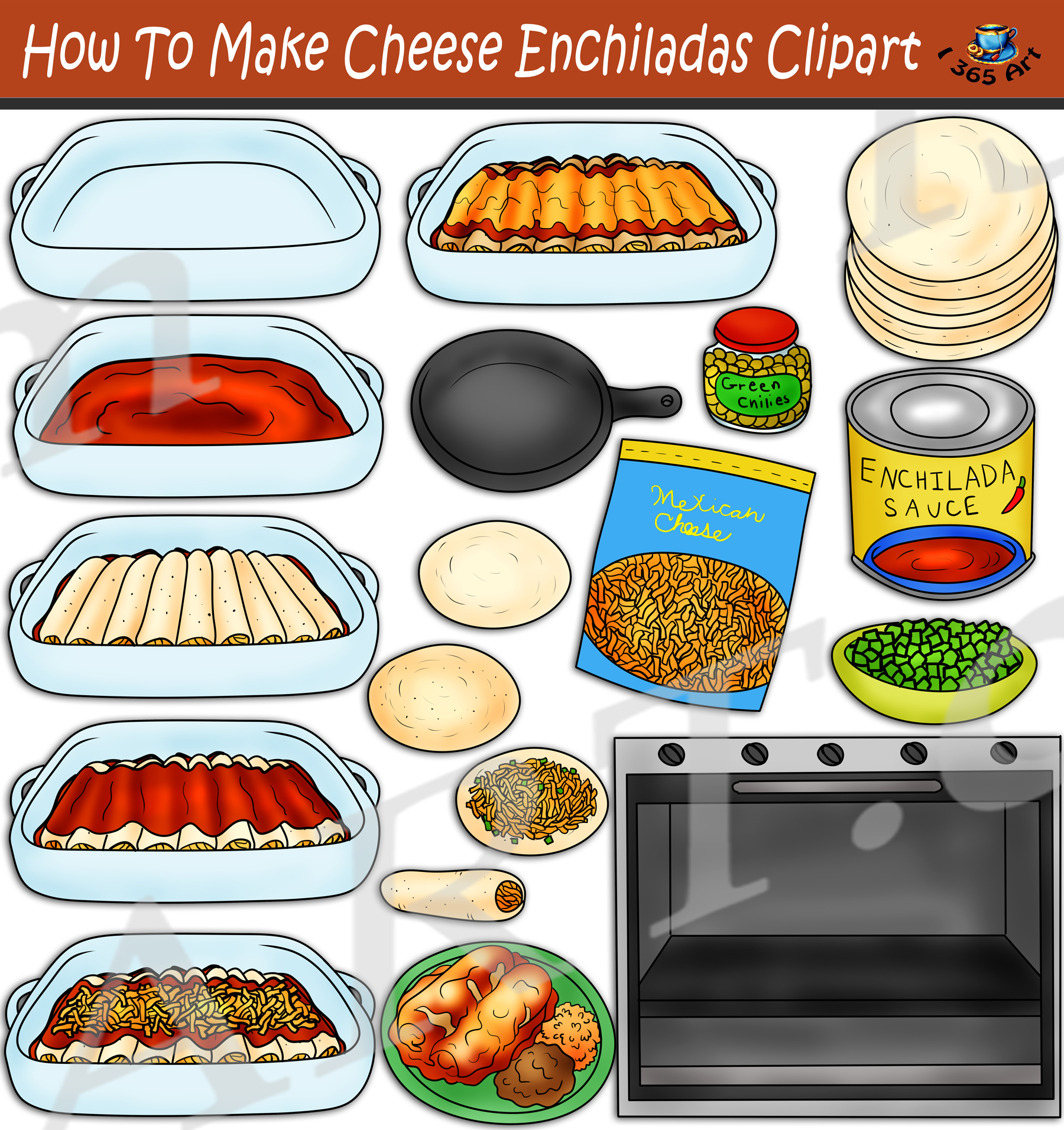 How To Make Cheese Enchiladas Clipart