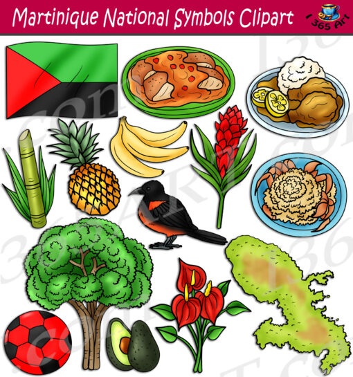 Martinique National Symbols Clipart