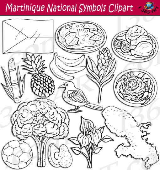 Martinique National Symbols Clipart