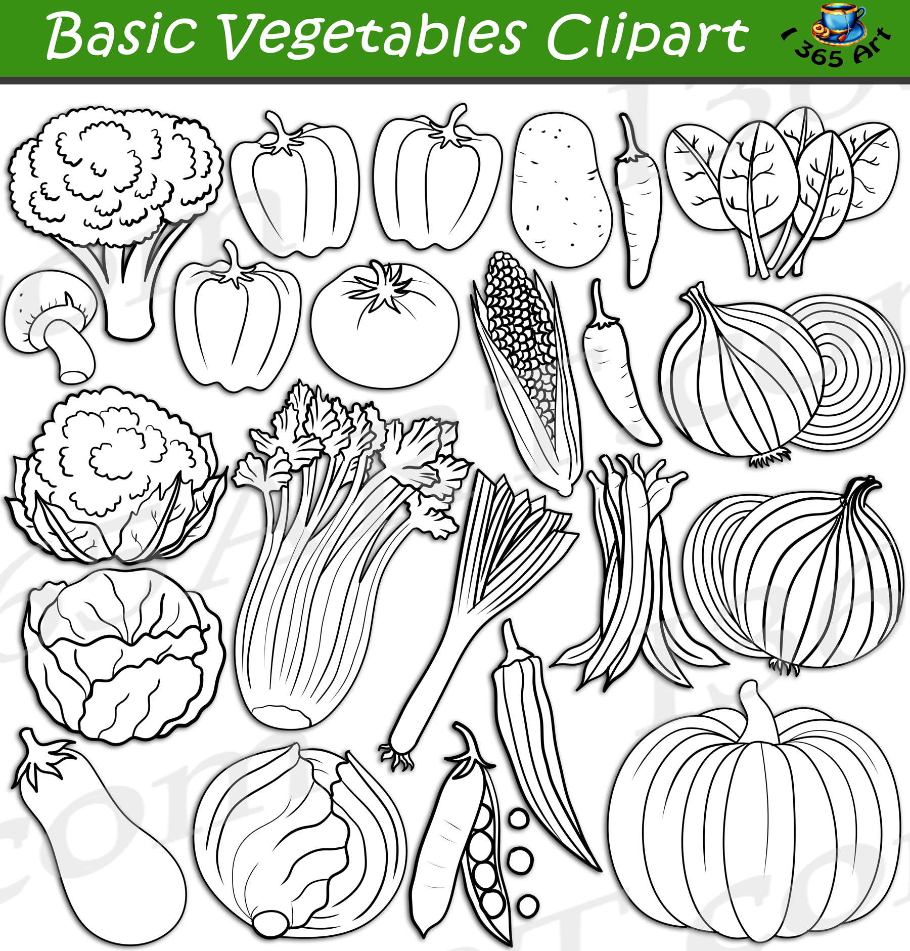 Basic Vegetables Clipart
