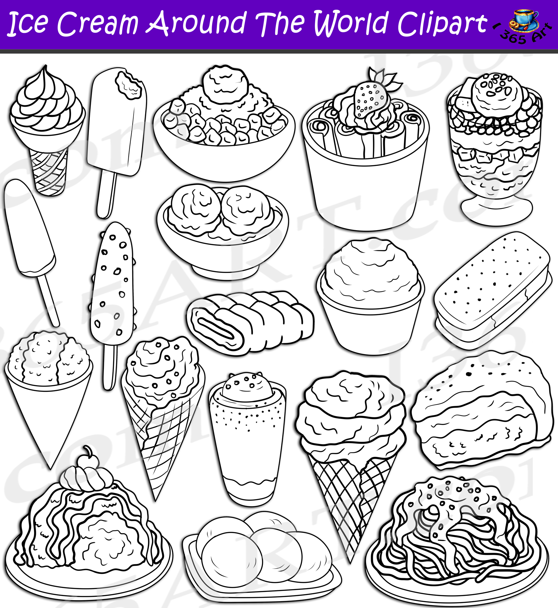 Ice Cream From Around The World Clipart Download - Image 2