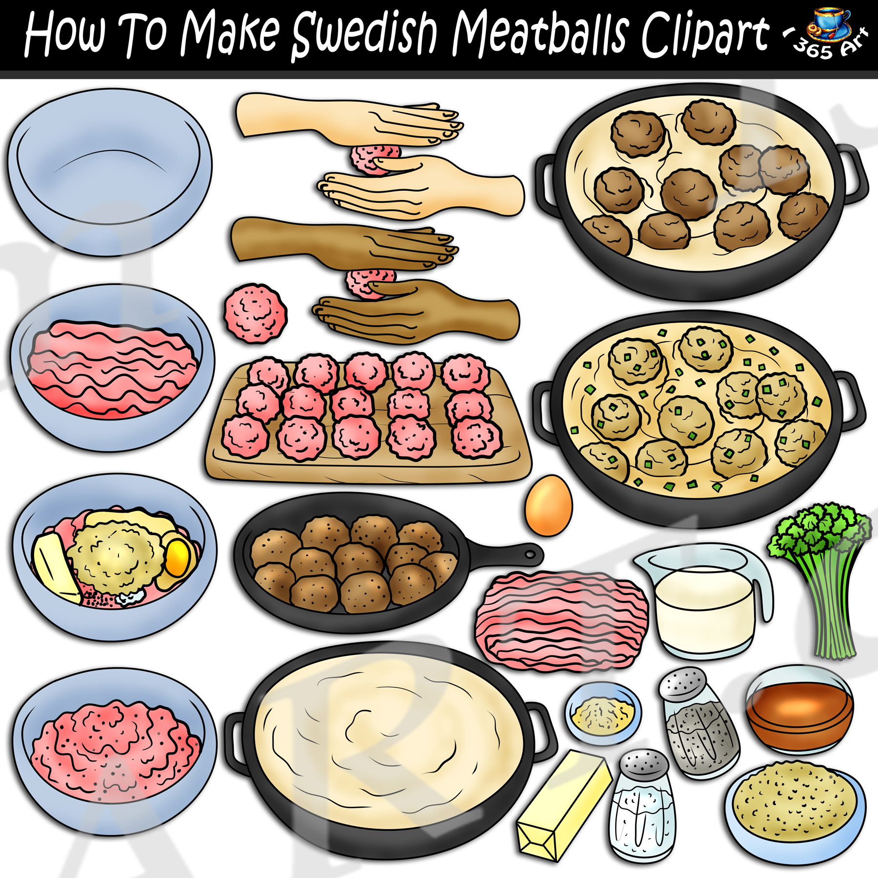 How To Make Swedish Meatballs Clipart