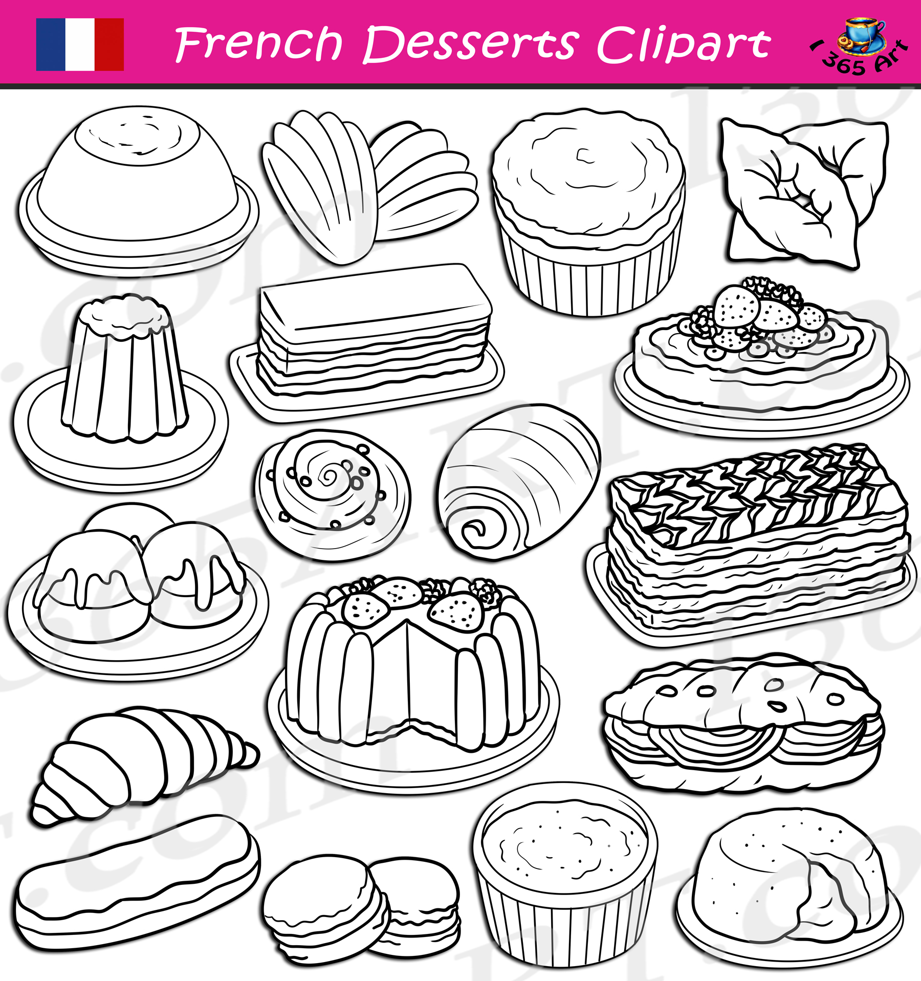 French Pastries Food Clipart