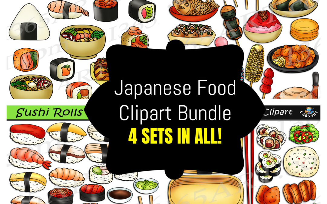 Japanese Food Clipart Bundle Set Download
