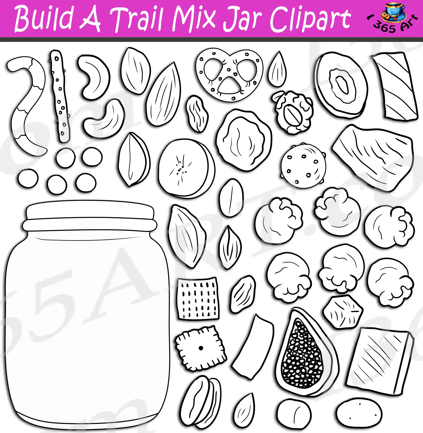 Build A Trail Mix Jar Clipart Commercial Download - Image 2