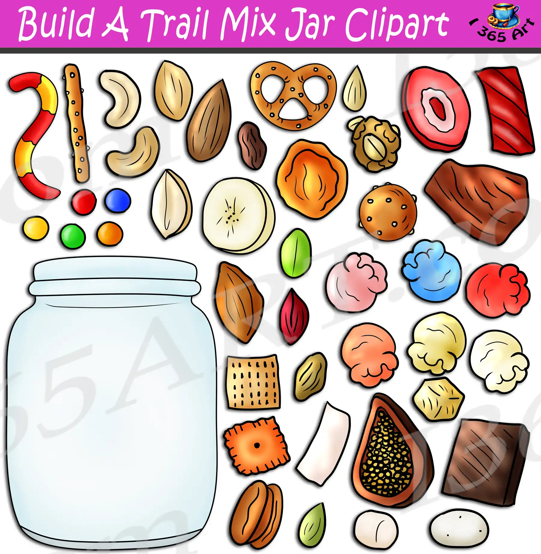 Build A Trail Mix Jar Clipart