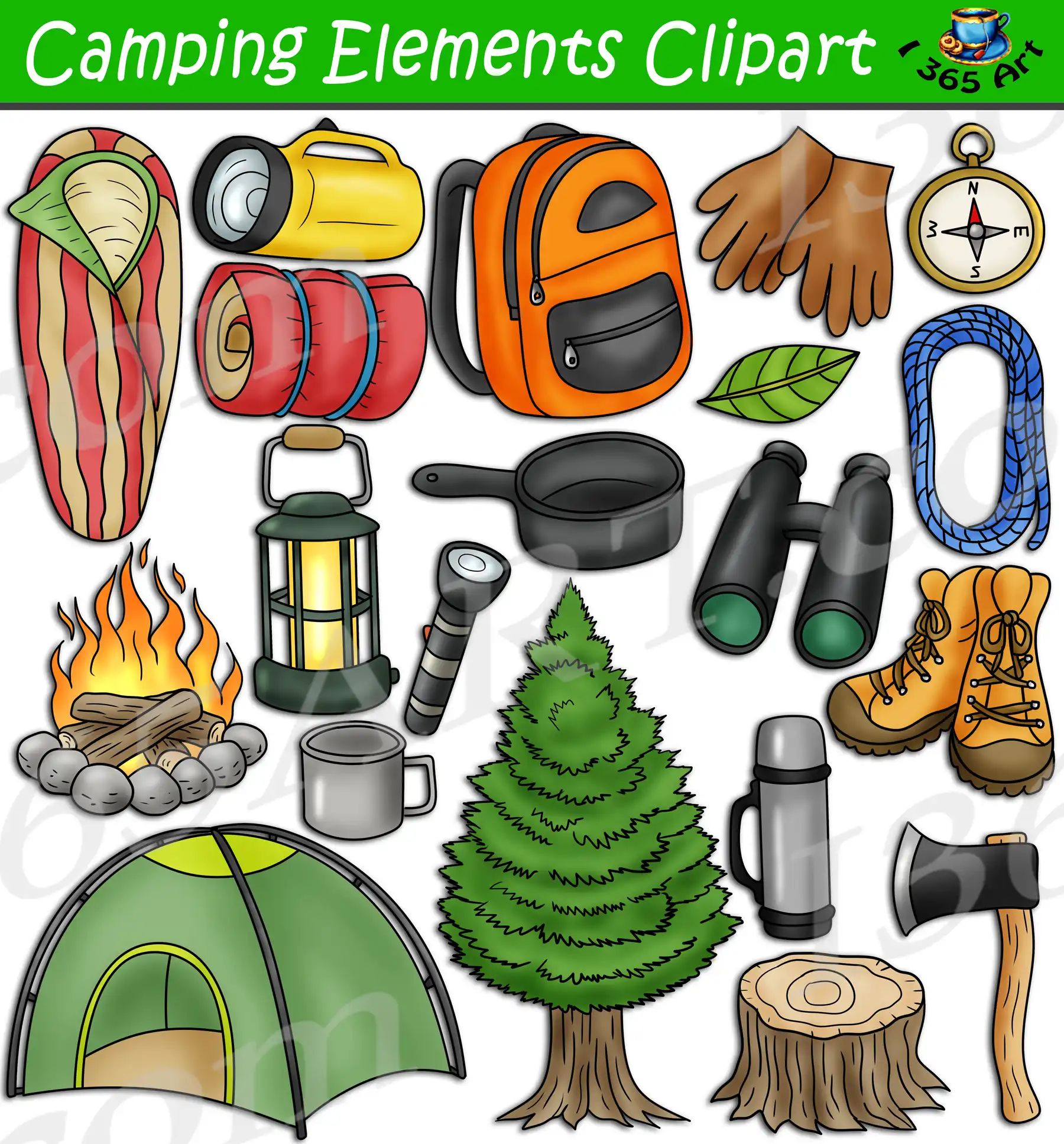 Camping Elements Clipart