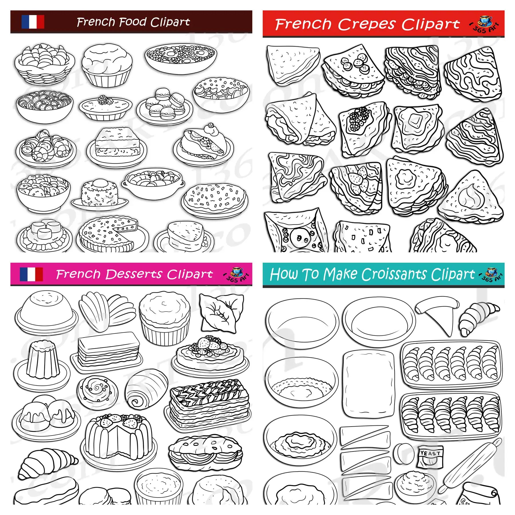 French Food Clipart Bundle