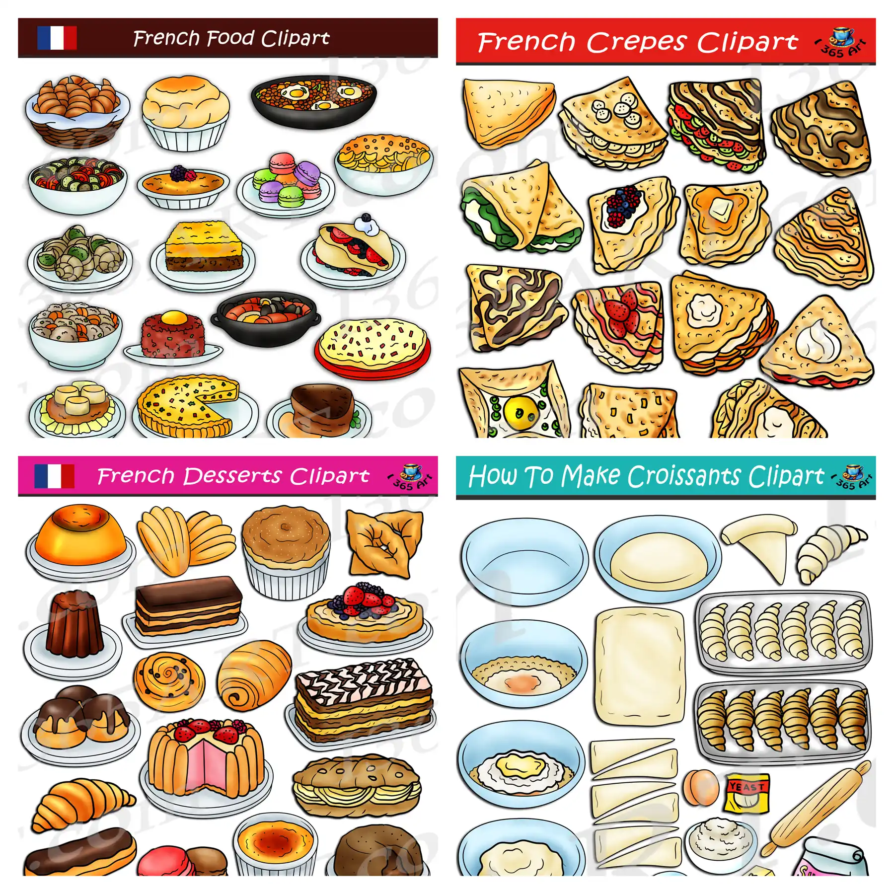 French Food Clipart Bundle