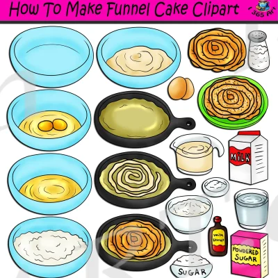 How To Make Funnel Cake Clipart