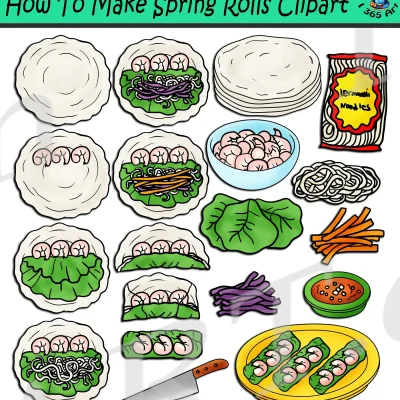 How To Make Spring Rolls Clipart