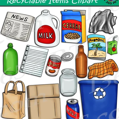 Recyclable Items Clipart