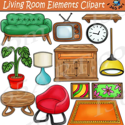 Living Room Elements Clipart